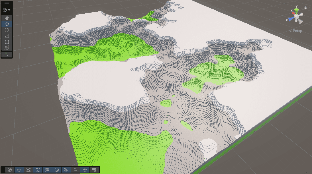 MystBound terrain generated as a sparse, snowy landscape
